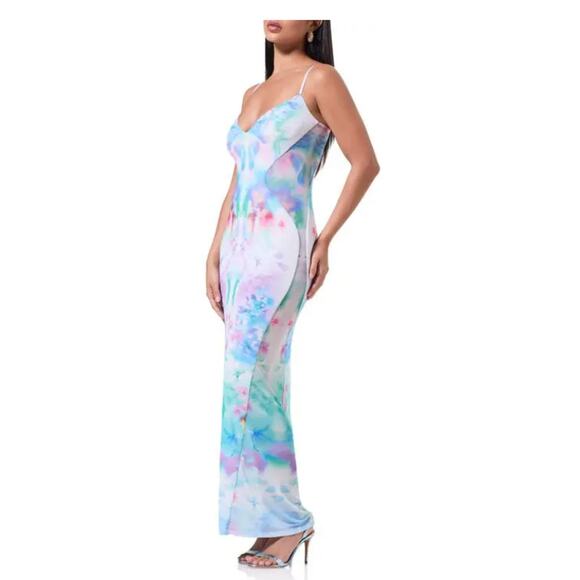 AFRM Alyson Mesh Panel Maxi‎ Dress Size XS NWT - Picture 2 of 8